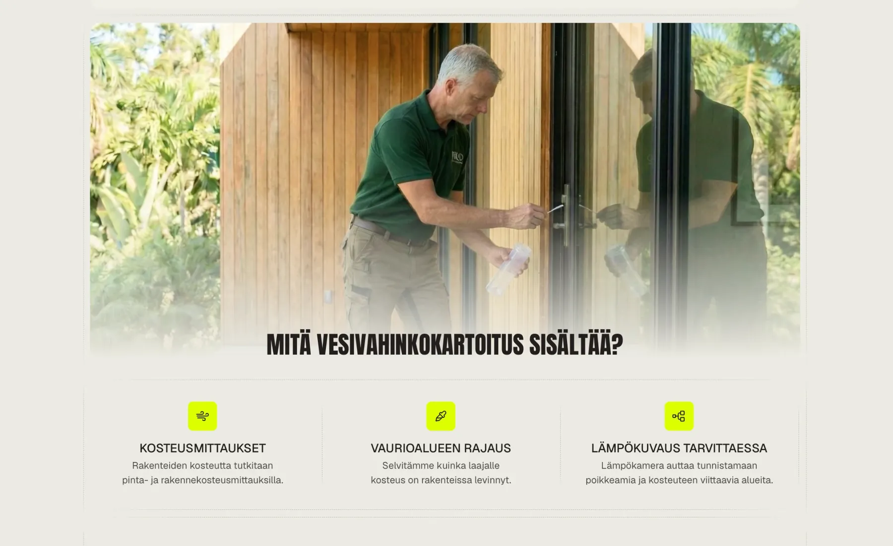 Pohtt service page explaining what a moisture damage inspection includes