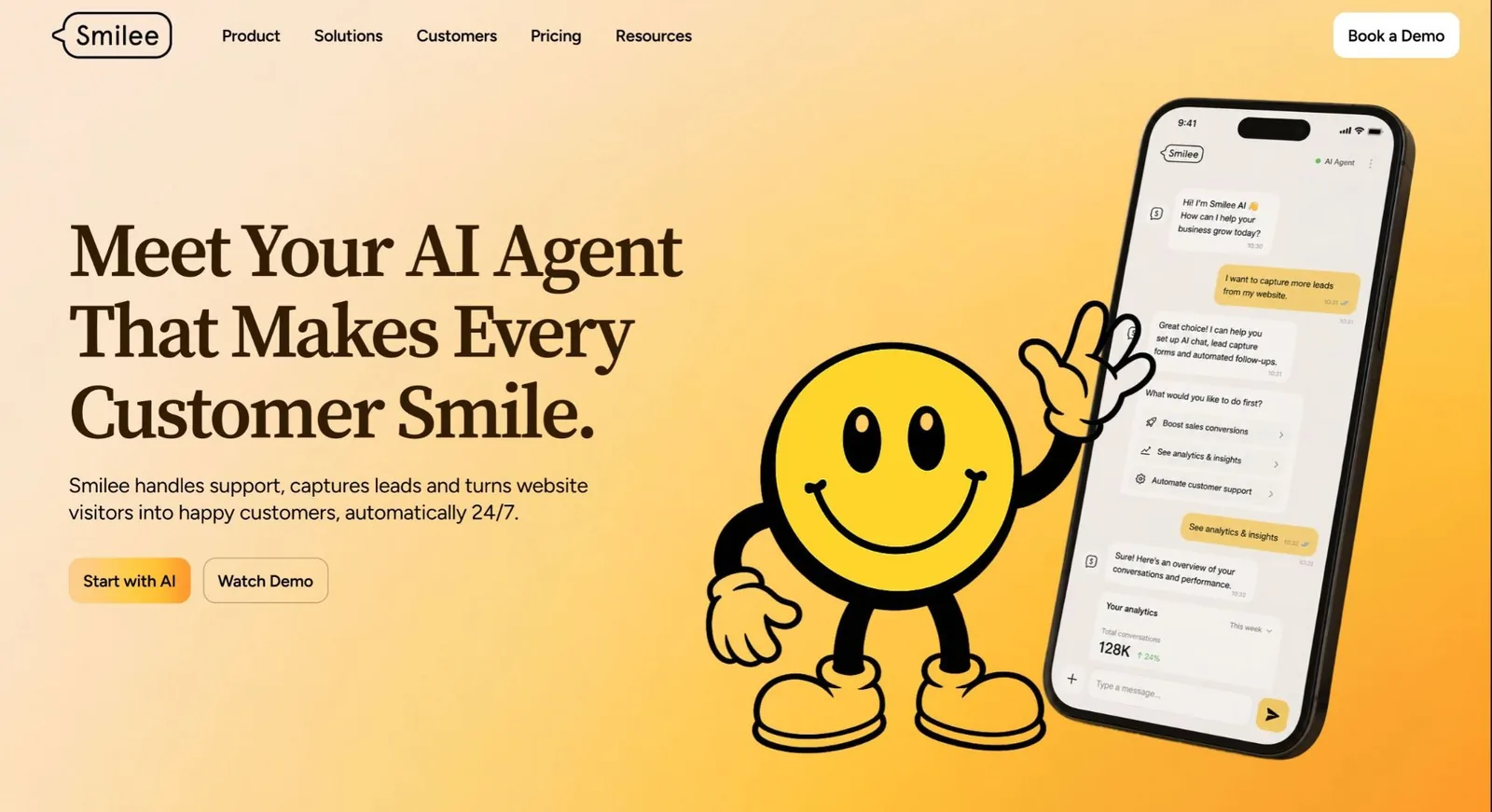 Smilee homepage built by Fearless